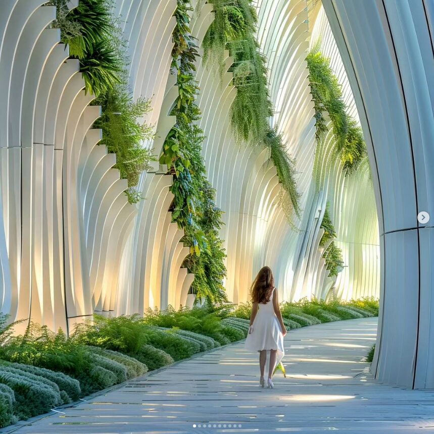 Arch with plants