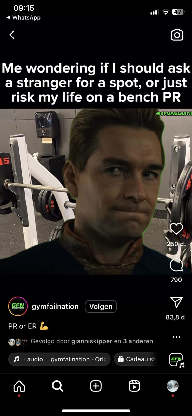 Awkward gymbro meme