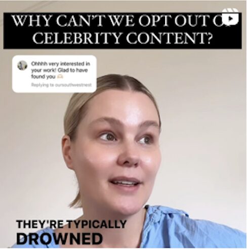 Celebrity content reel