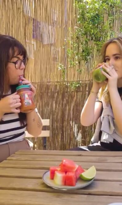 Drinking watermelon
