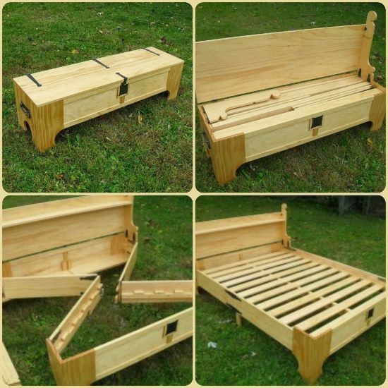 Foldable wood bedframe