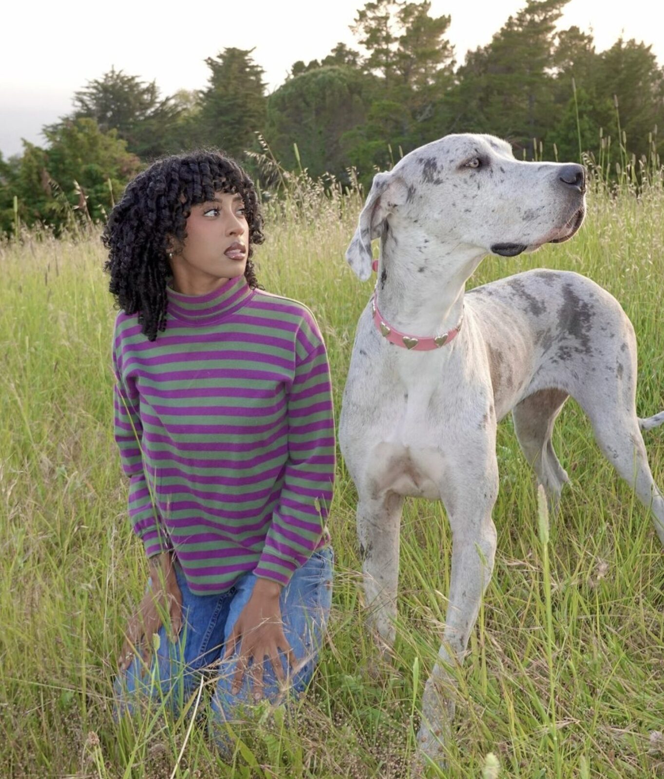 Girl with big dog