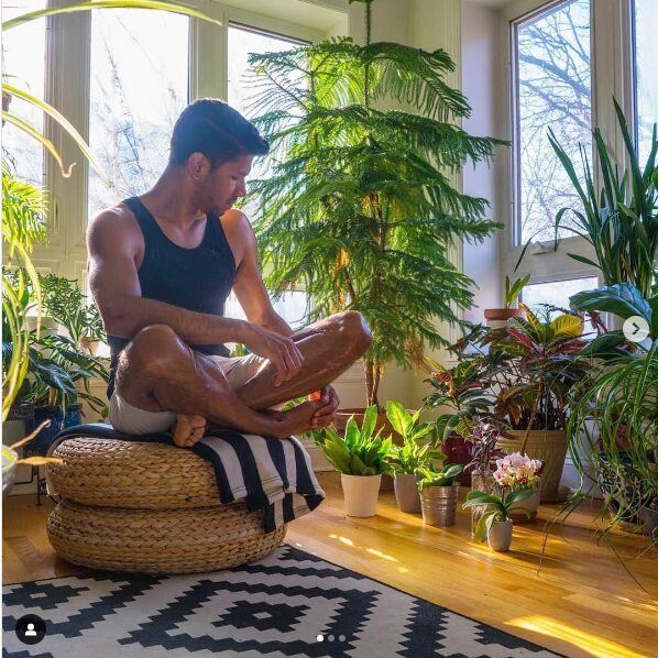 Guy in peacefull setting