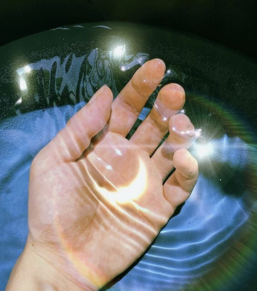 Hand with moon