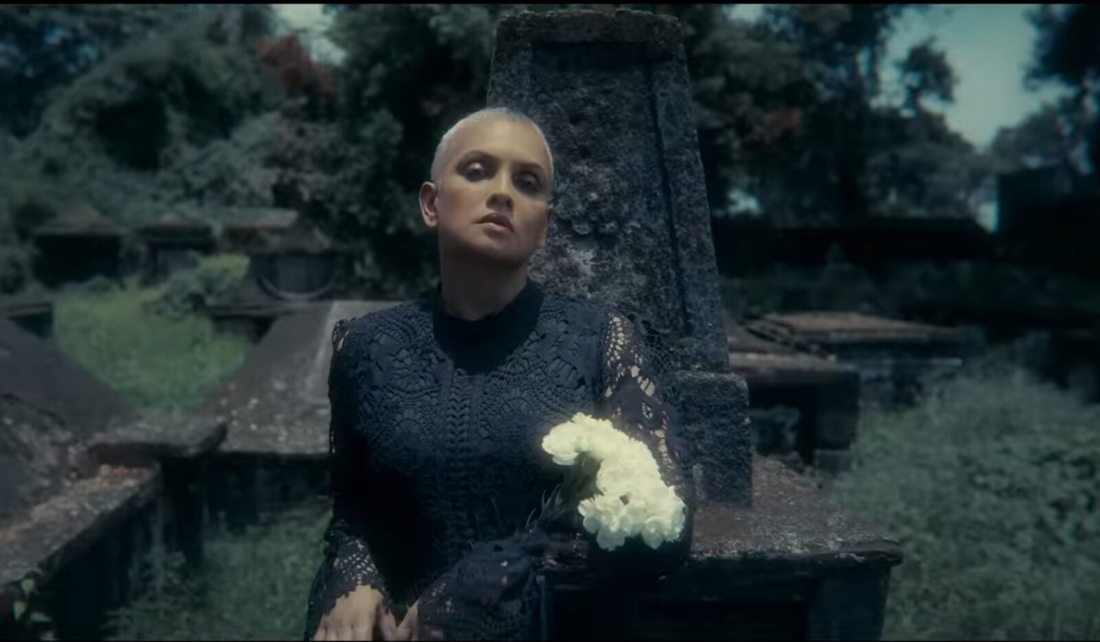 Indie artist in a graveyard
