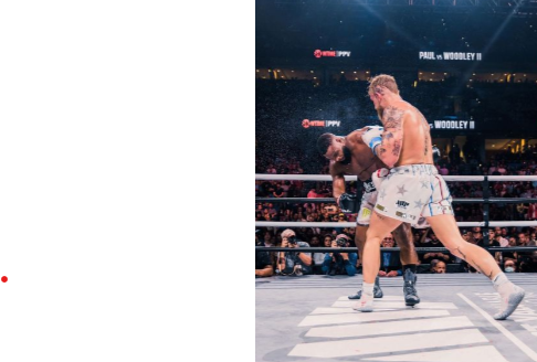 Jake Paul knocking out his opponent
