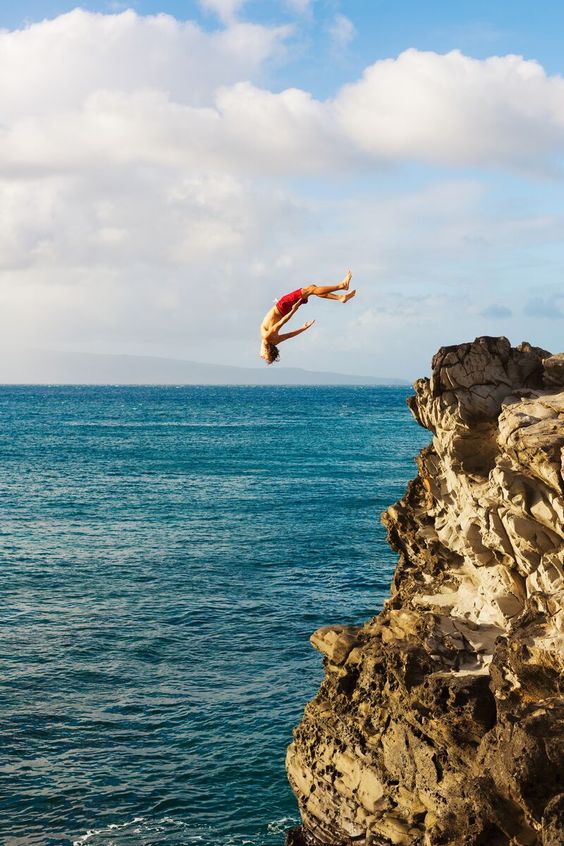 Jump from rock