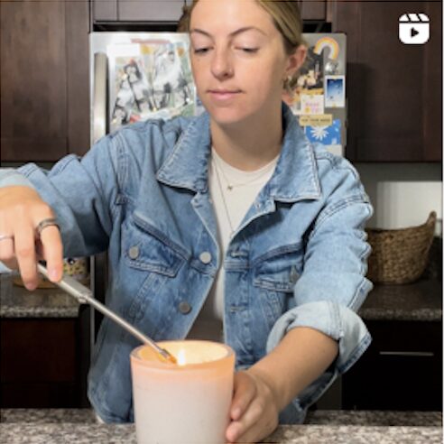 Lighting candle