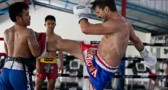Man practising Muay Thai
