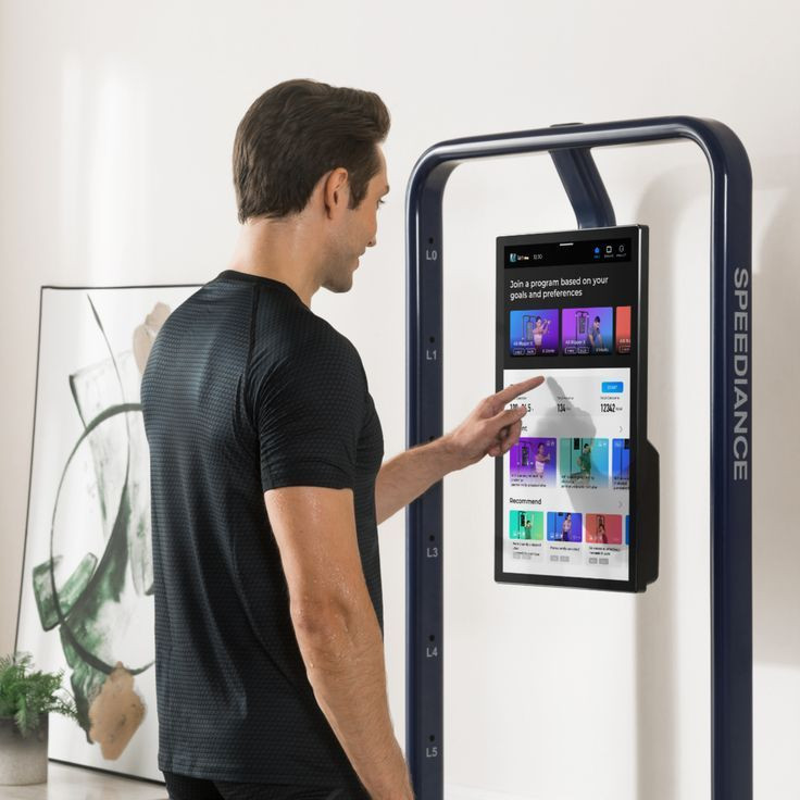 Man using home-gym-device