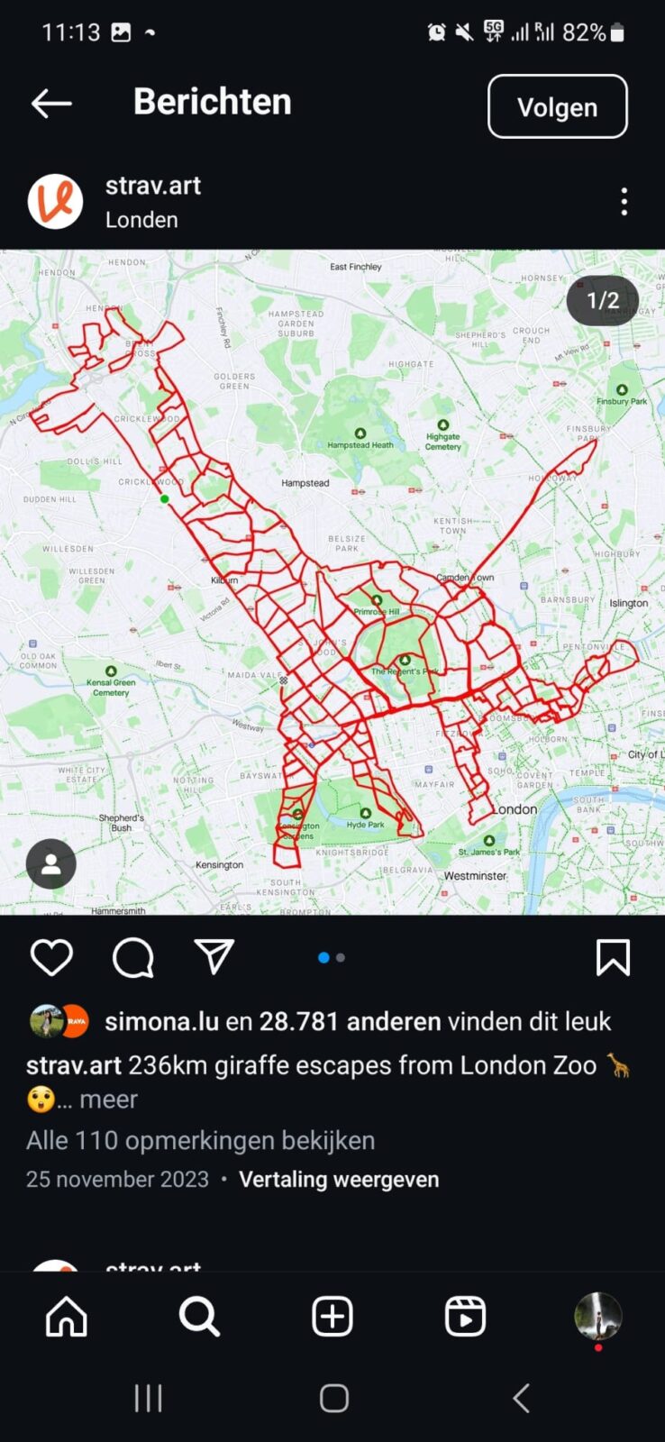 New ways of data-strava-art-giraffe