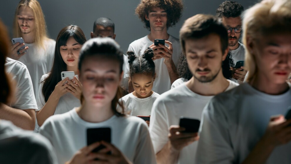 People scrolling on social media
