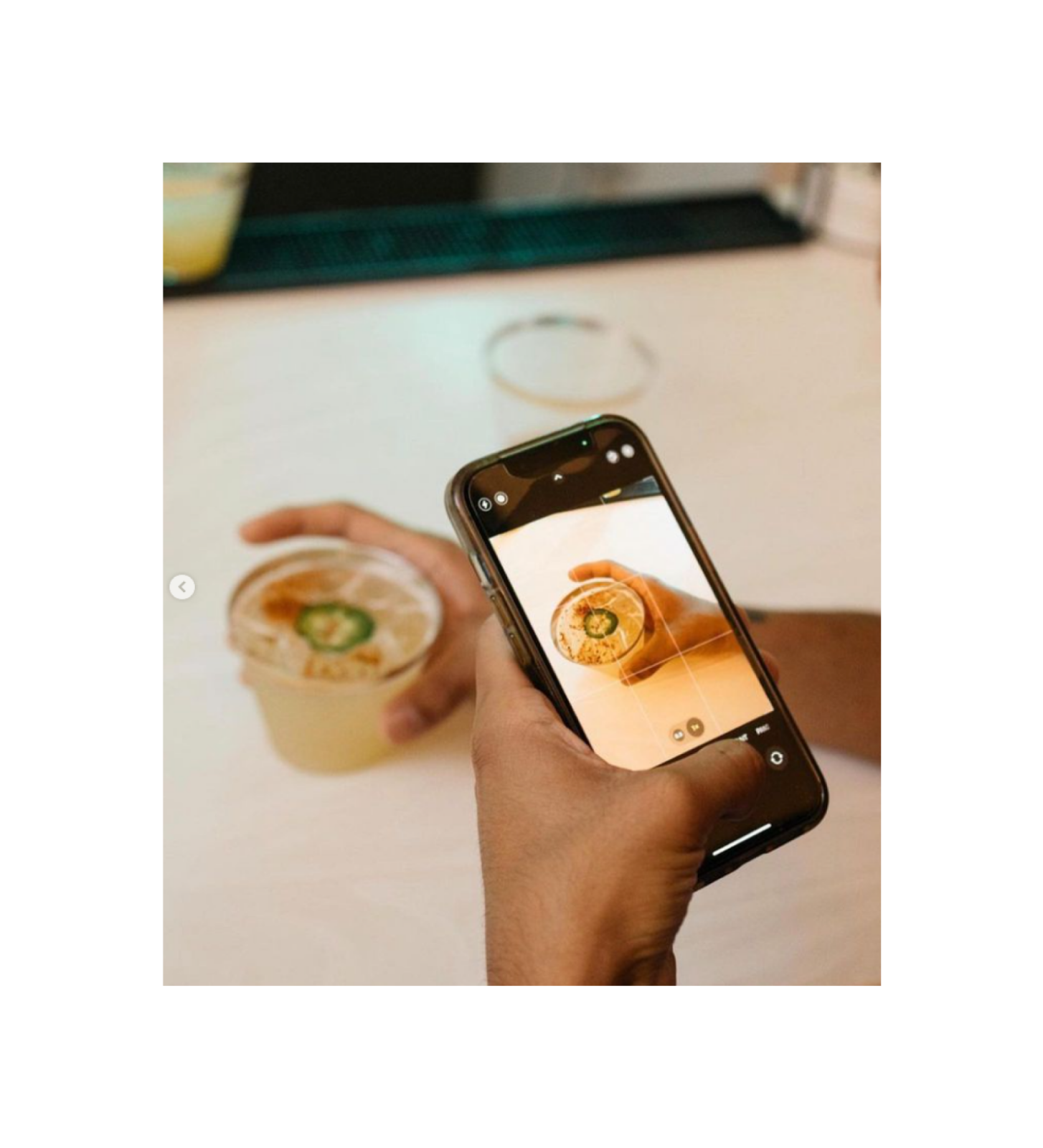 Picture taking of mocktail