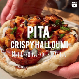 Pita crispy halloumi