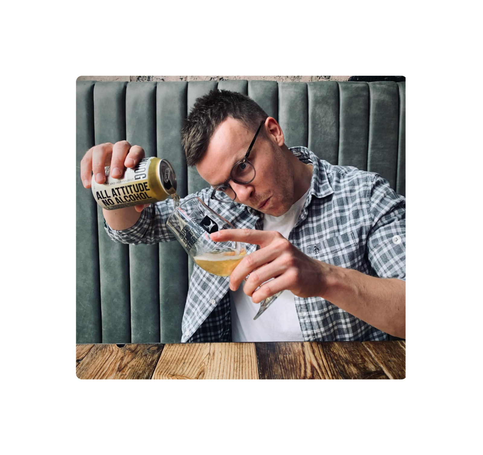 Pouring zero alcohol can