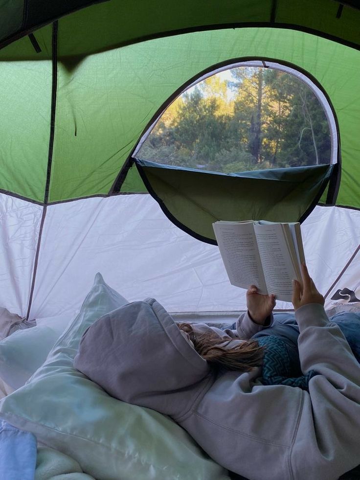 Reading in tent