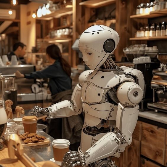 Robot making coffee