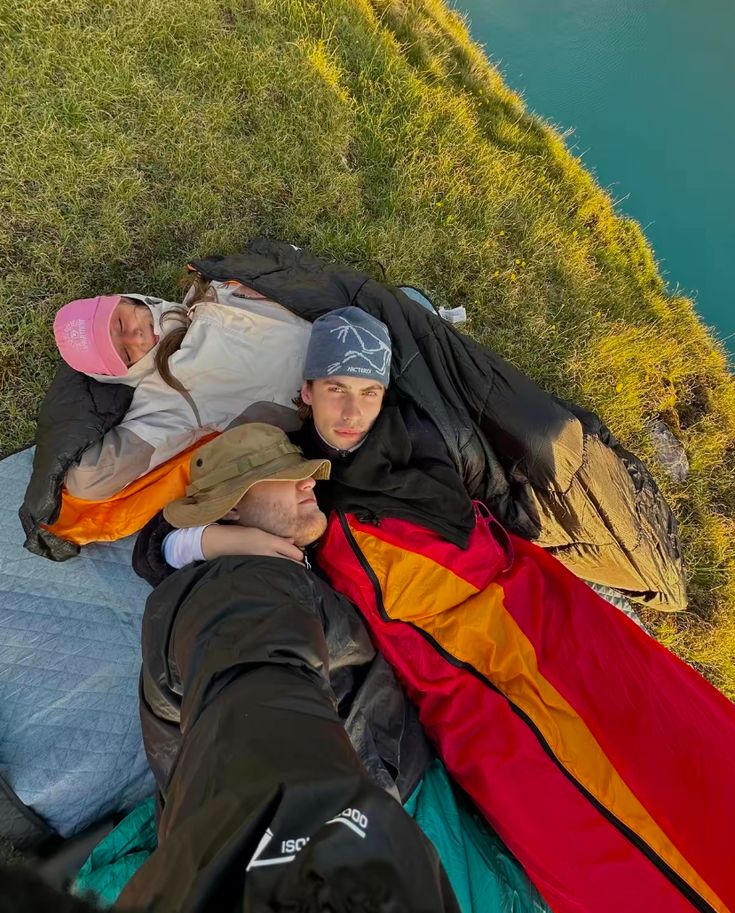 Sleeping bag in grass