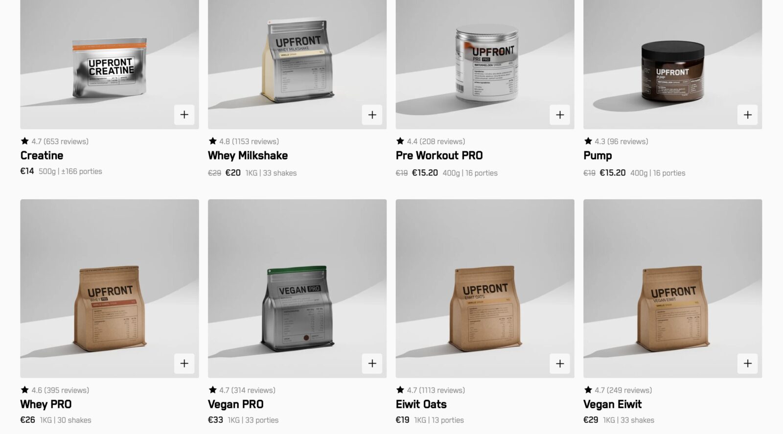 Upfront products and supplements