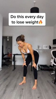 Woman promoting doing exercise at home