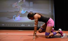 Woman using monitoring technology for running