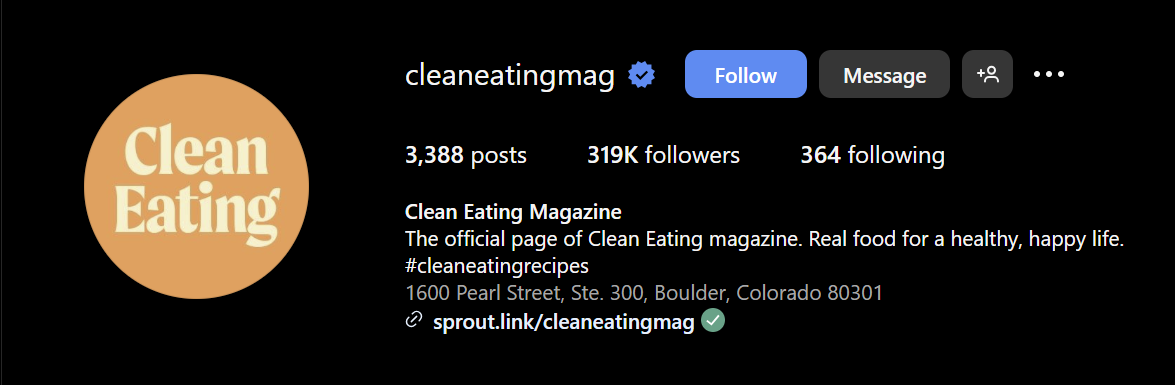 cleaneatingcontent-cleaneatingmag instagram account