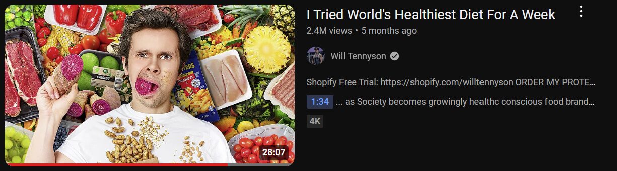 cleaneatingcontent-trying healthy diet youtube video