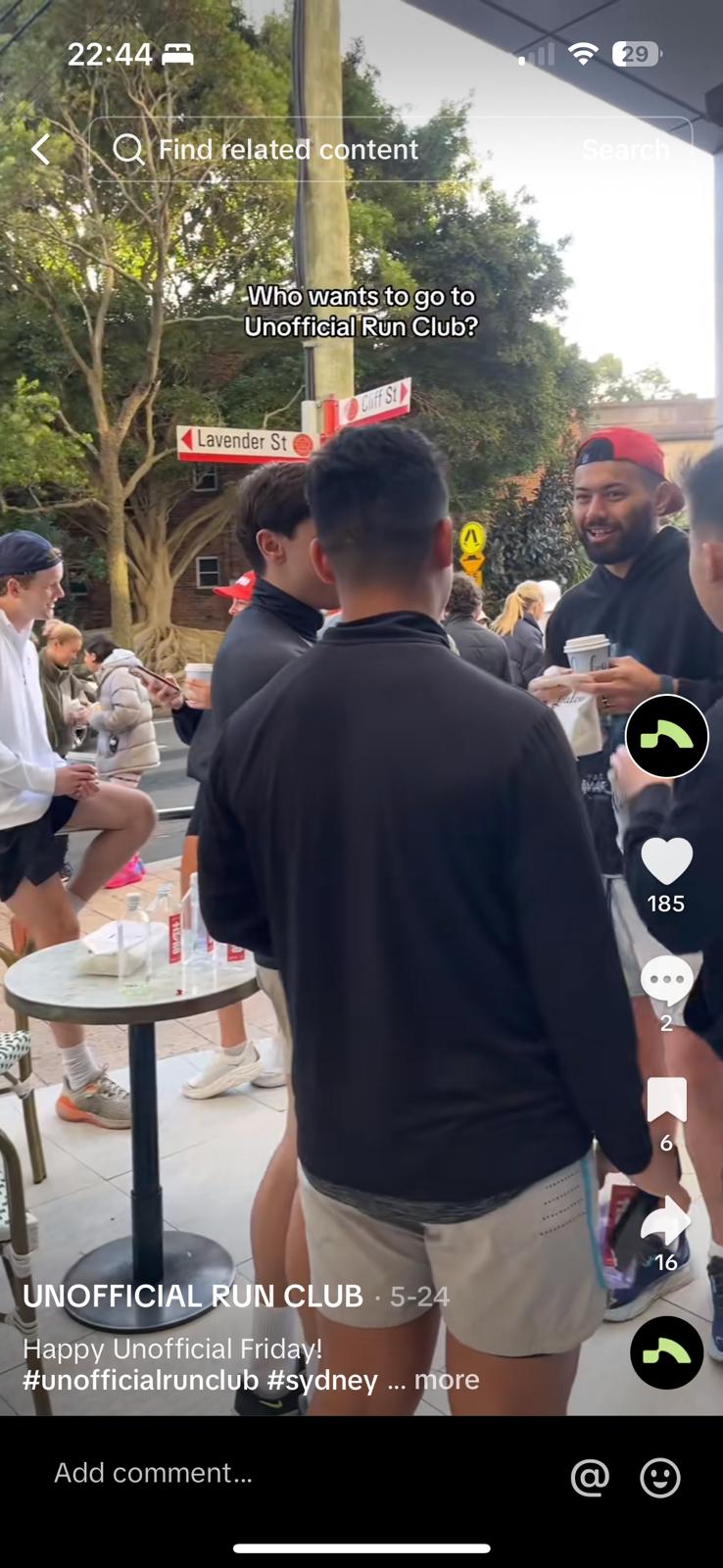 coffee outside with run club