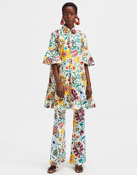 full print outfit white yellow green