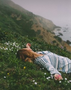 girl in flower field