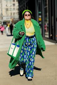 green yellow outfit outside