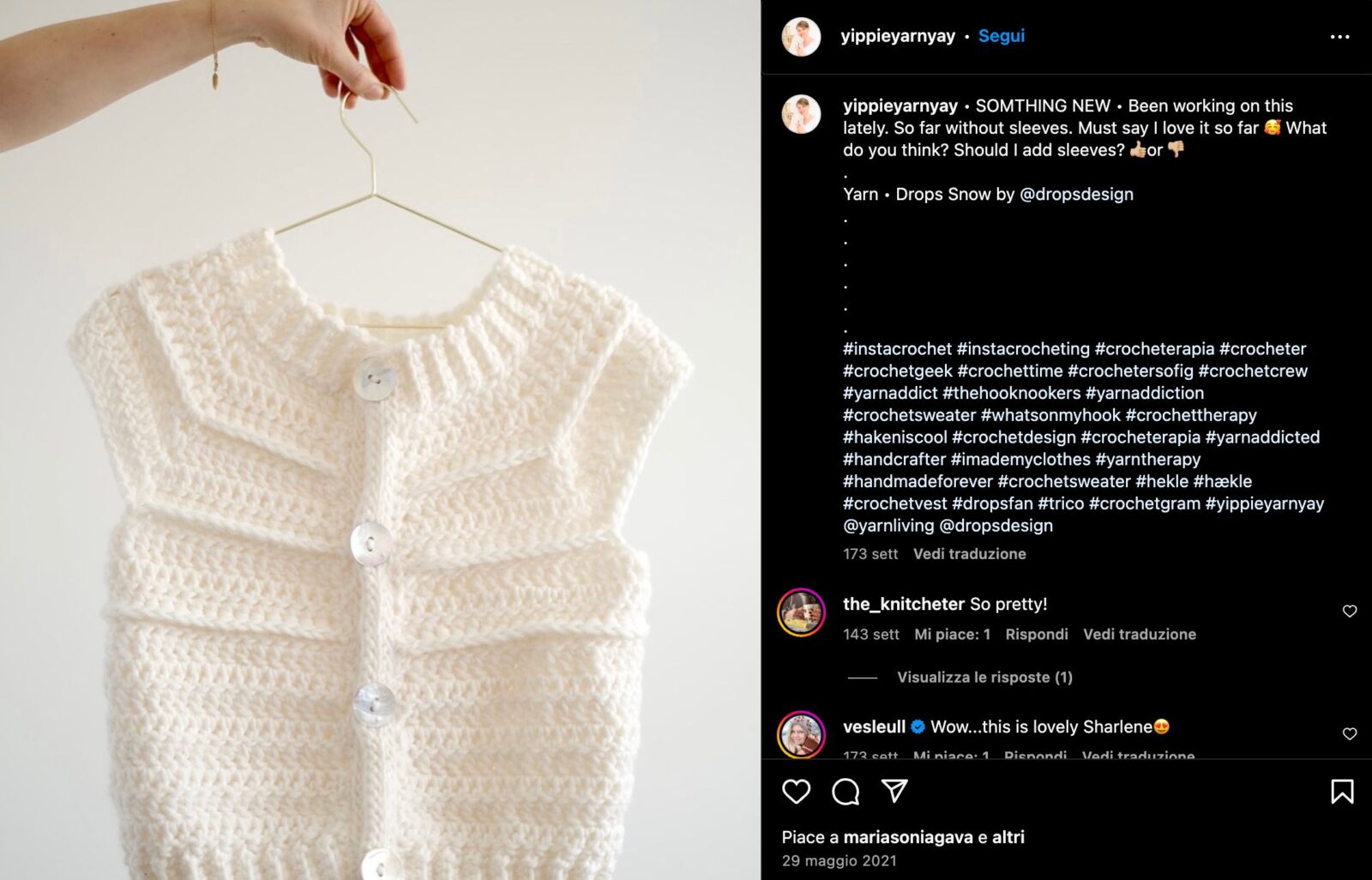 In-the-making crochet sweater