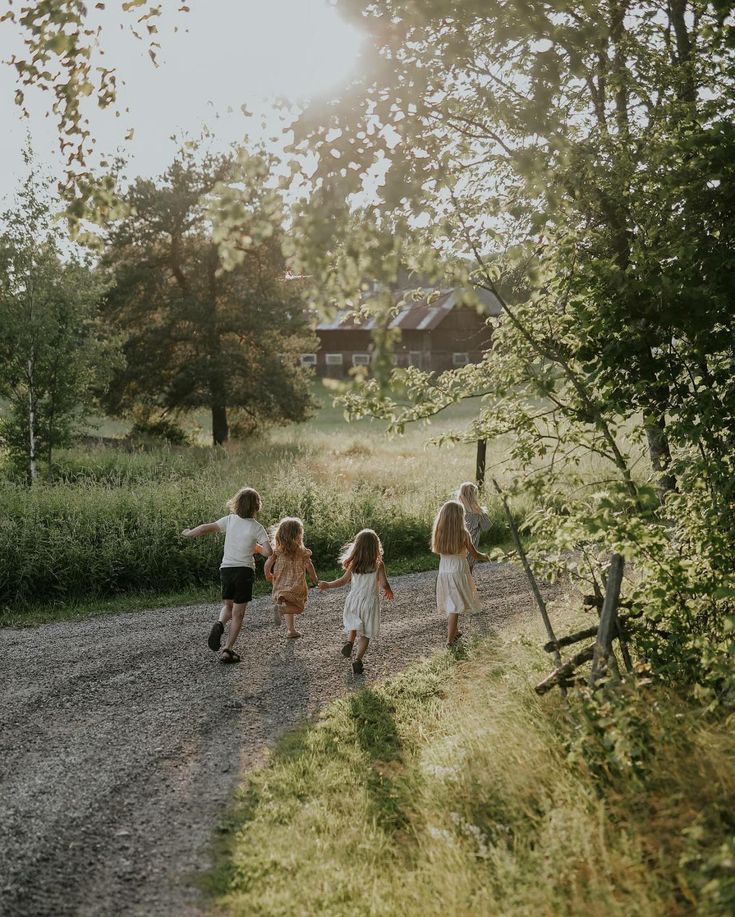 Kids running outside