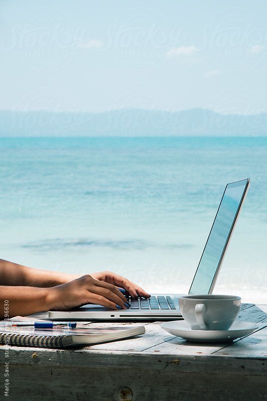 laptop at sea