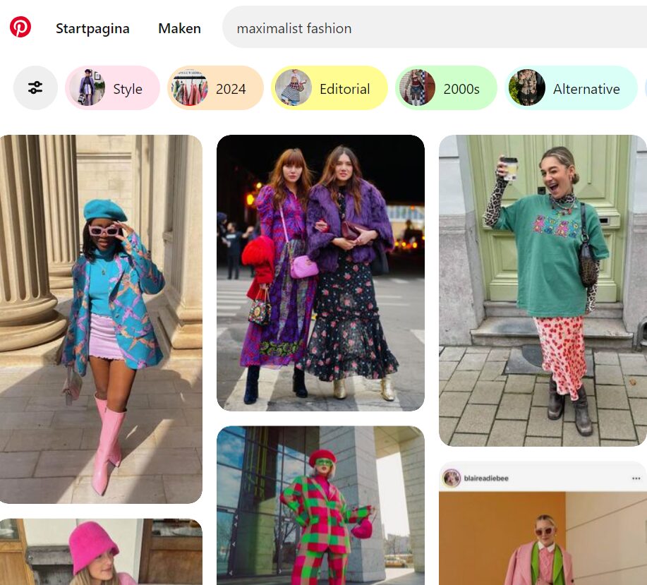 maximalist fashion pinterest web search