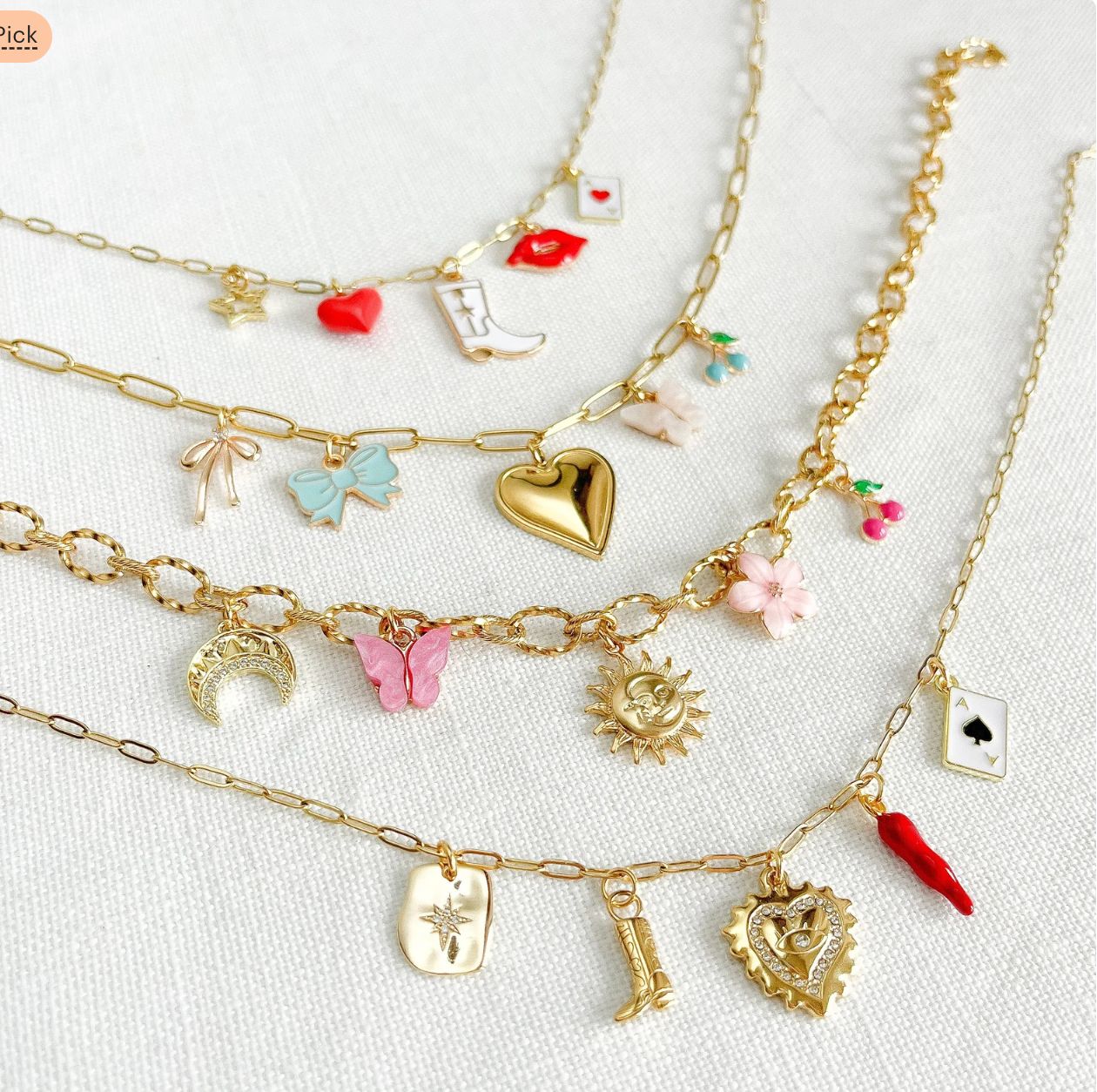 Personalized charms necklace