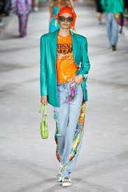 runway orange blue look
