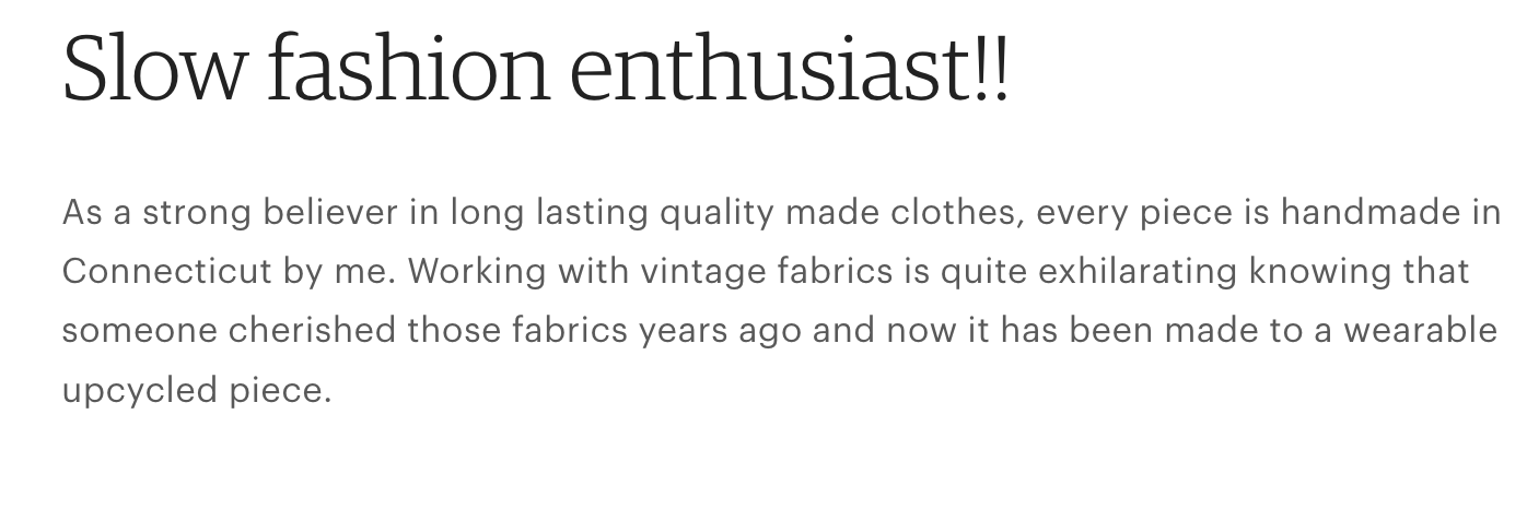 Slow fashion statement