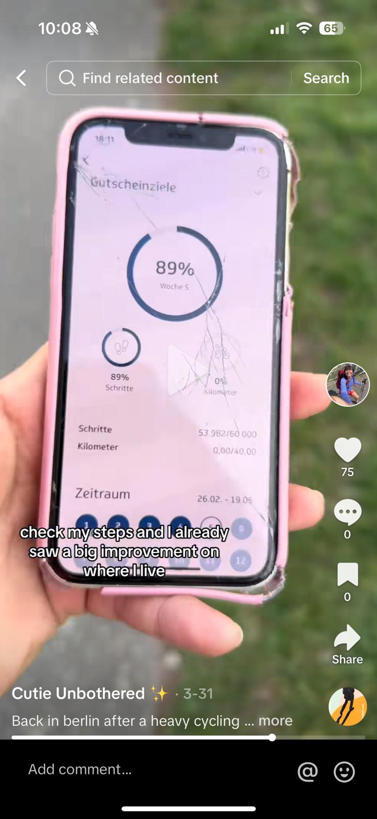 tracking progress on app