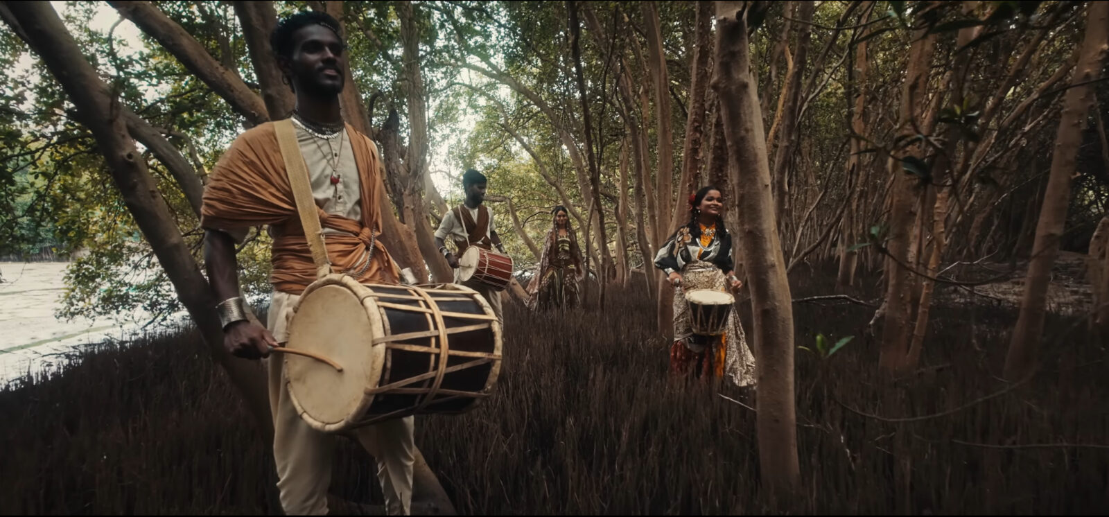 traditional Tribal drums (matthu) in a mangrove forest