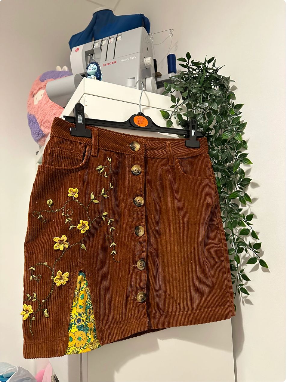 Upcycled corduroy skirt