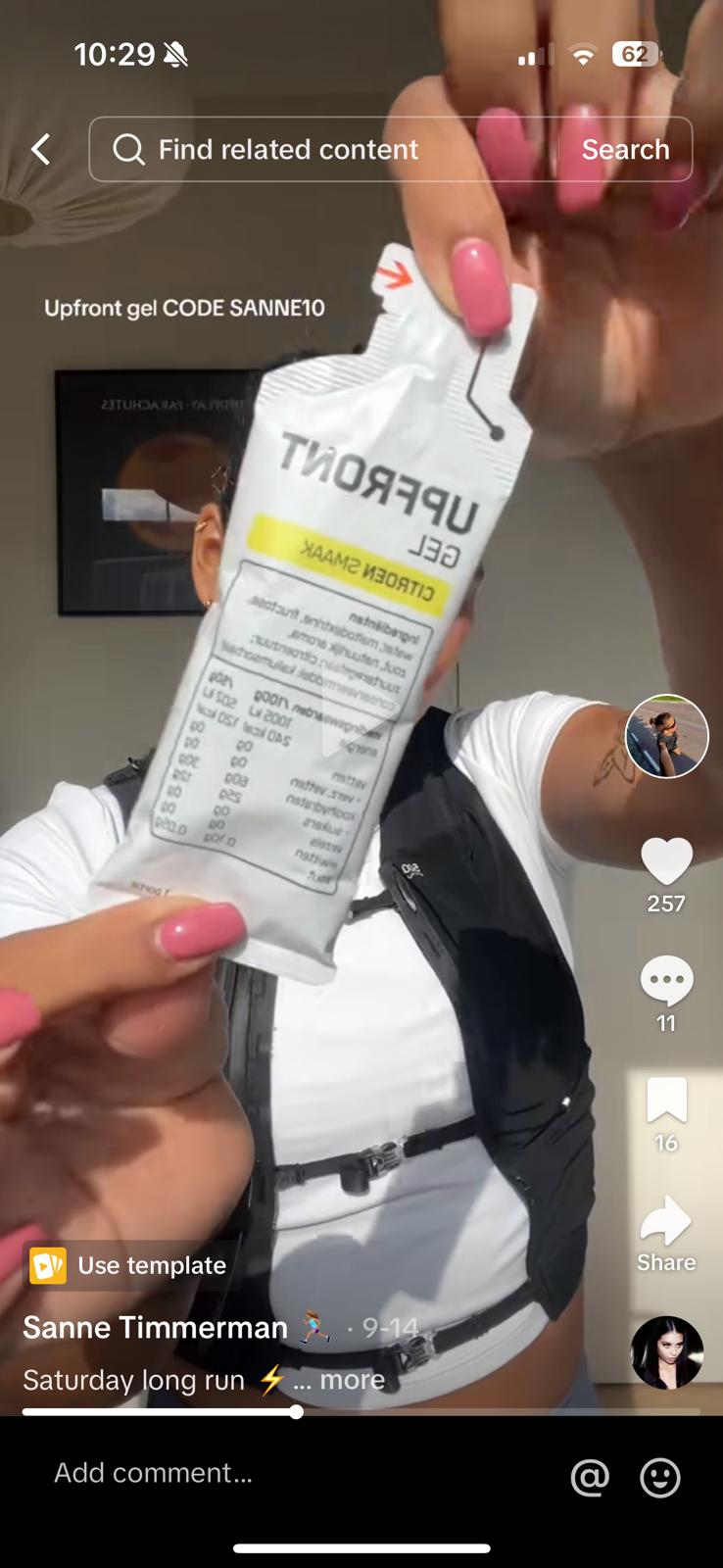 upfront running gel