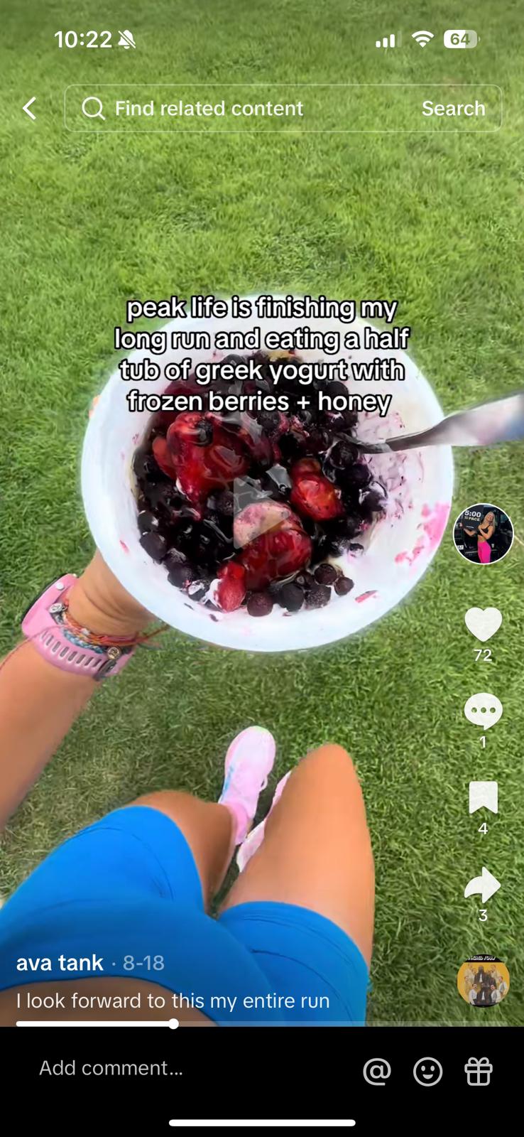 yogurt with frozen beries